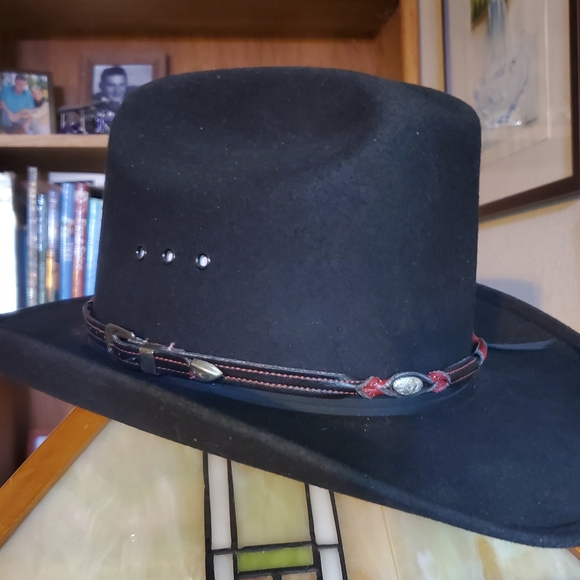 Men's Black Cowboy Hat - Picture 8 of 10